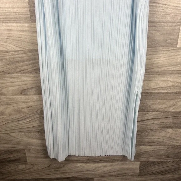 A New Day Maxi Dress Womens Large Blue Ribbed Sleeveless Round Neck Lagenlook - Picture 4 of 15